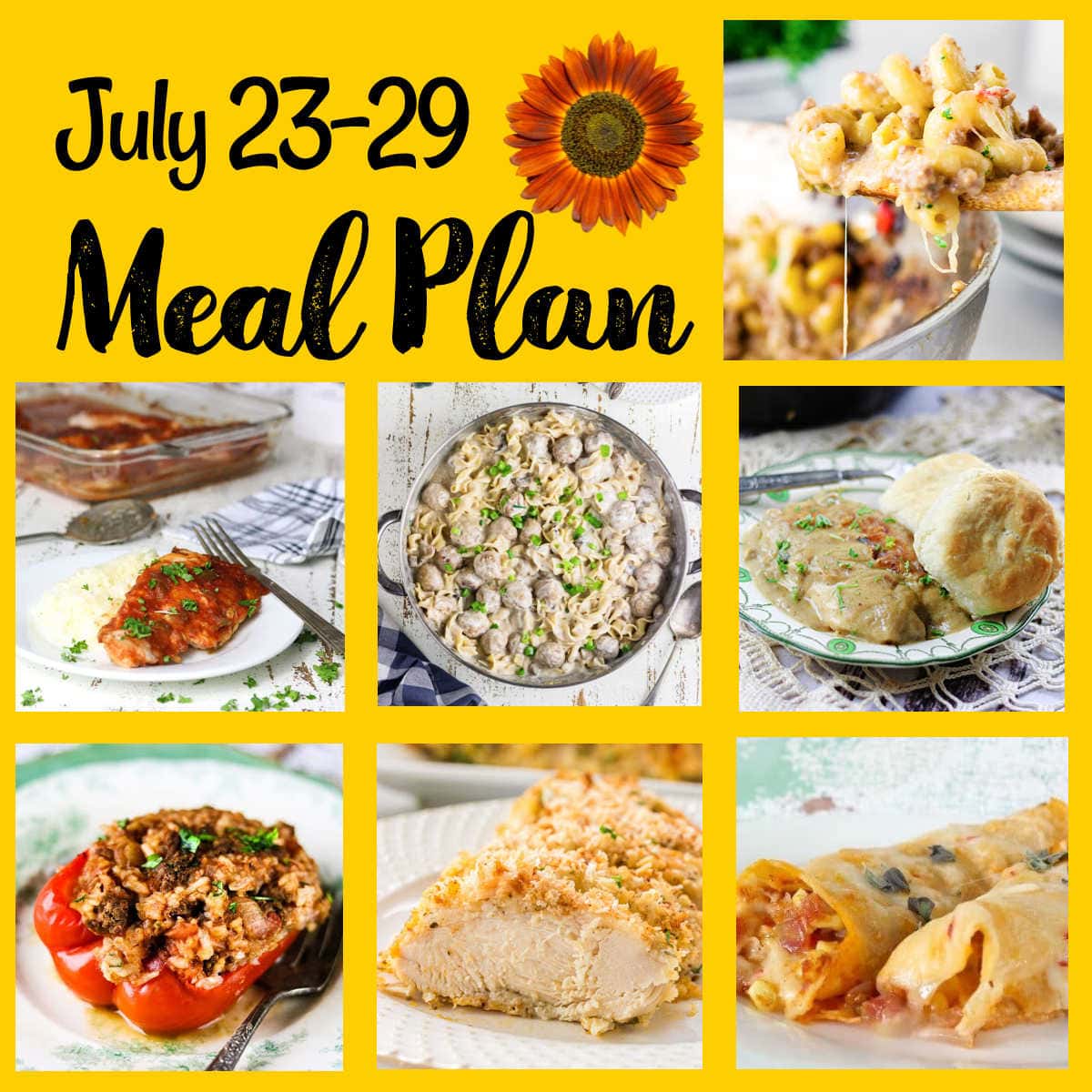 Collage of images from meal plan 31.
