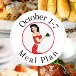 Pinterest image for the October 1 through 7 meal plan.