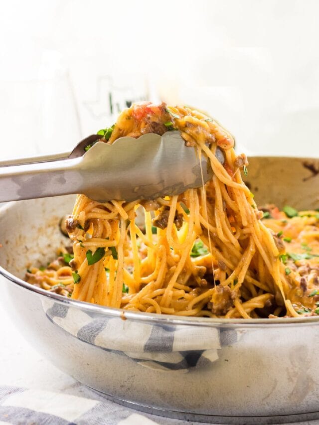 Easy One Pot Taco Spaghetti in 30 Minutes