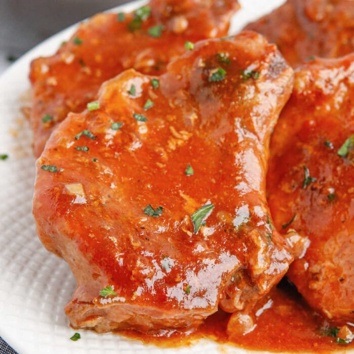 Easy Honey Garlic Pork Chops in the Slow Cooker - Restless Chipotle