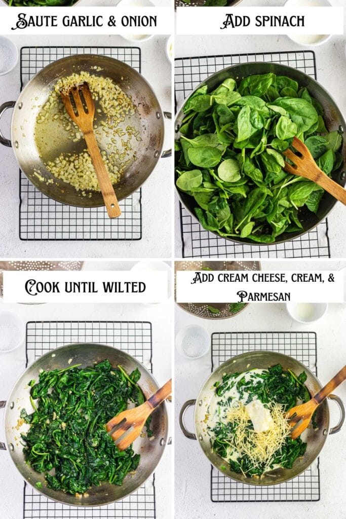 Images of the four steps for making this recipe.