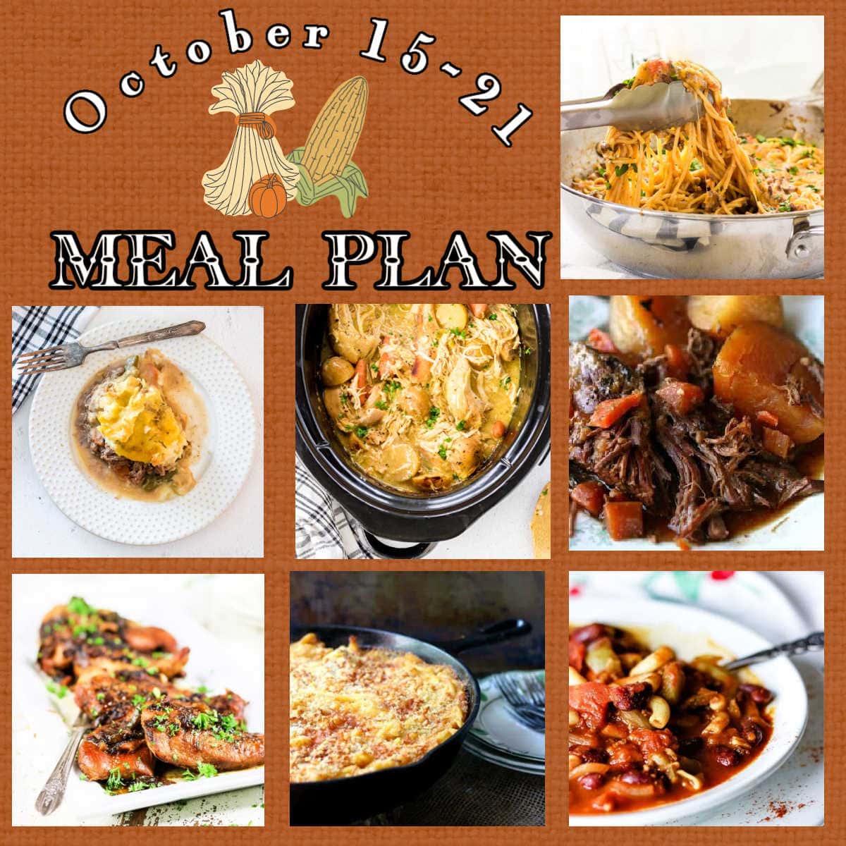 Cover image for meal plan 43 is a collage of main dish images with text overlay.
