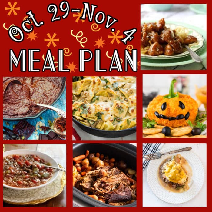Collage of 7 images from this meal plan.