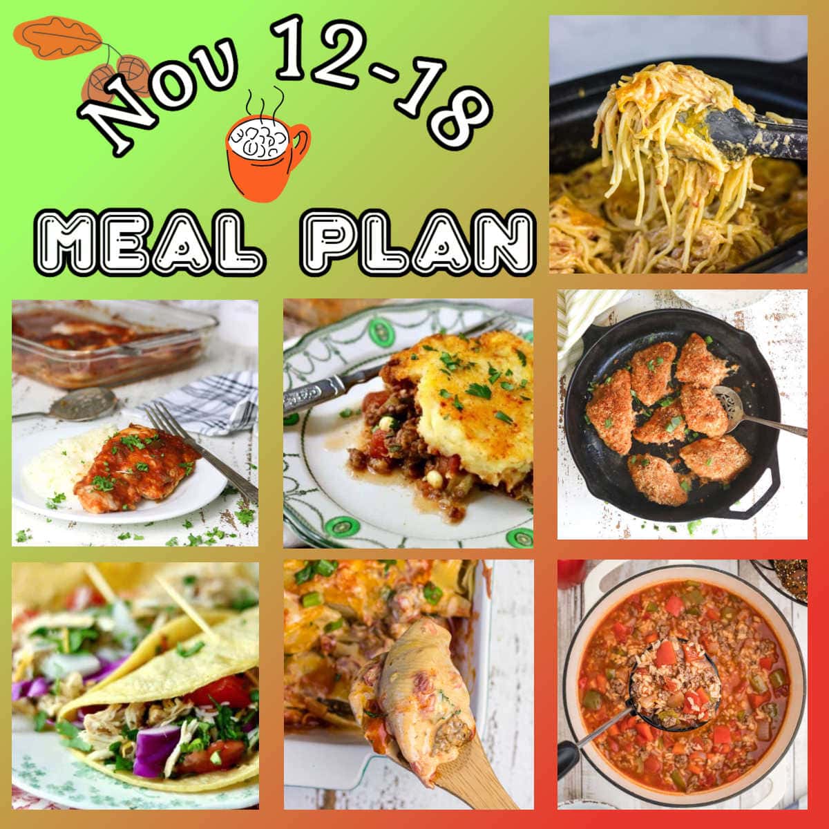 Collage of images from this meal plan. 