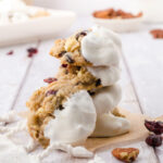 A stack of oatmeal cookies.