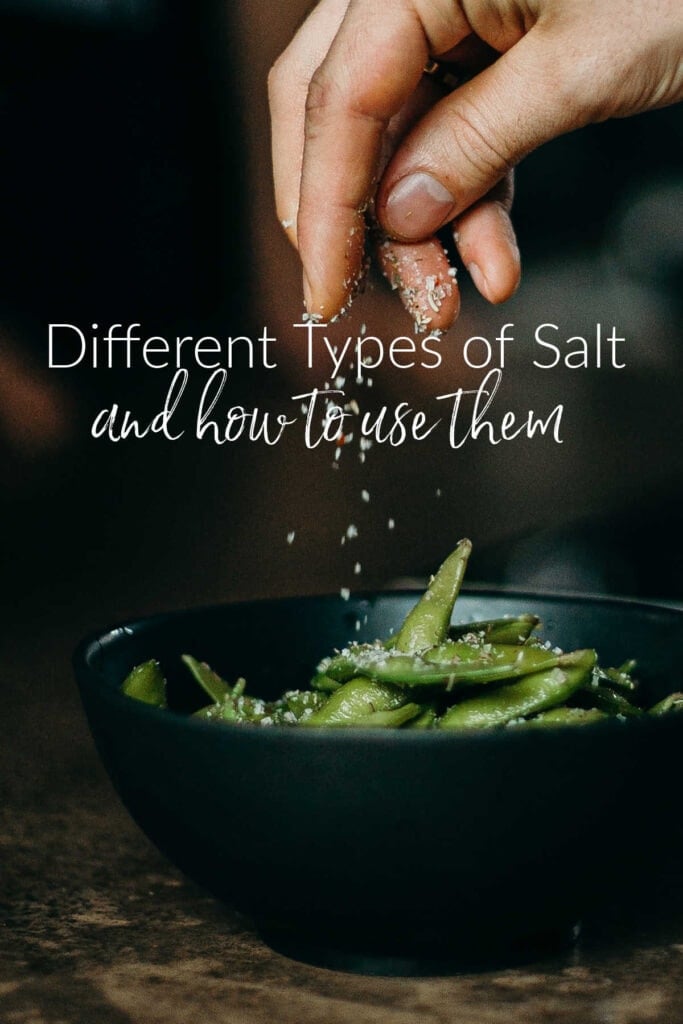 Salt being sprinkled on vegetables with title text overlay.