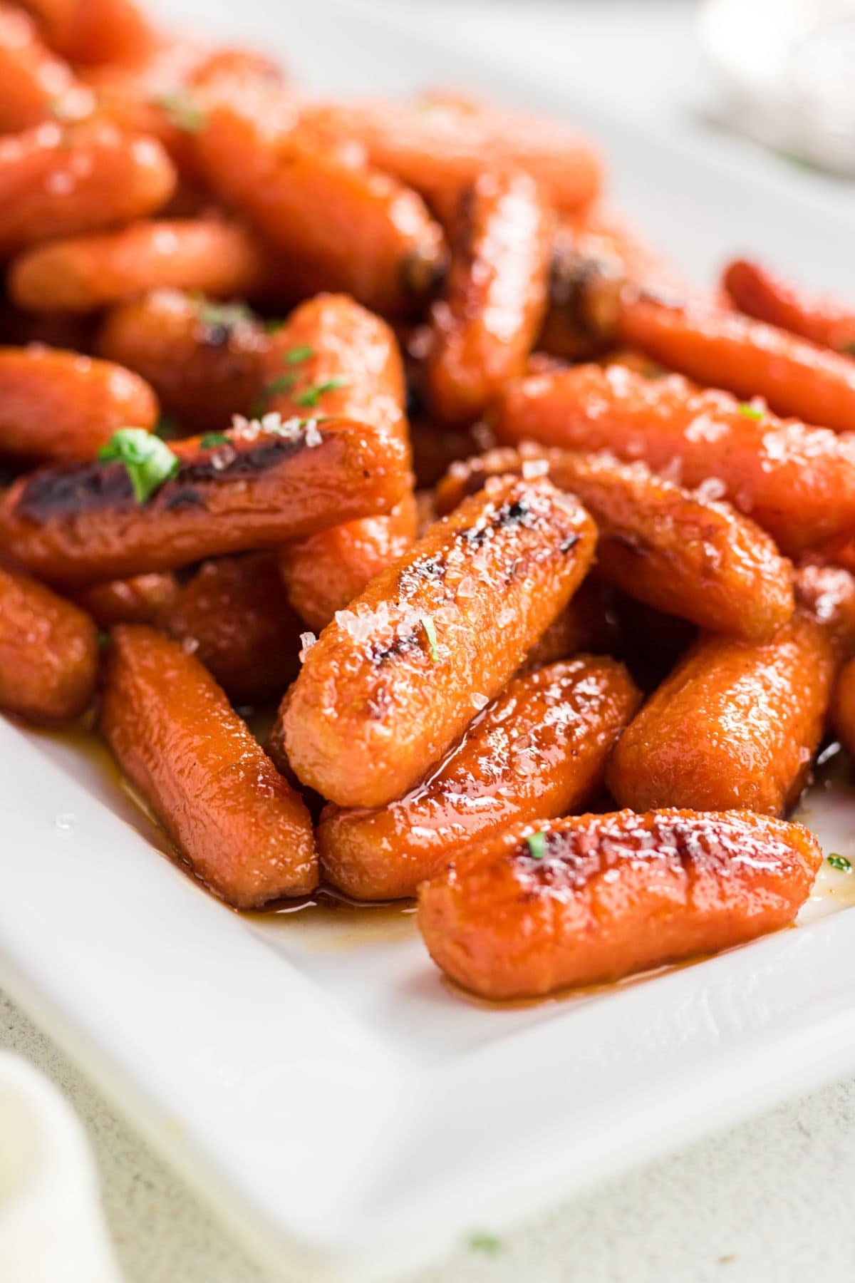 Close up of the caramelization on the carrots.