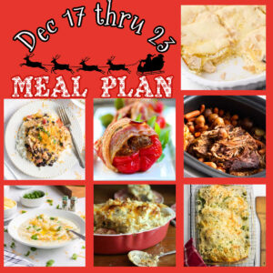 Collage of main dishes from this meal plan.