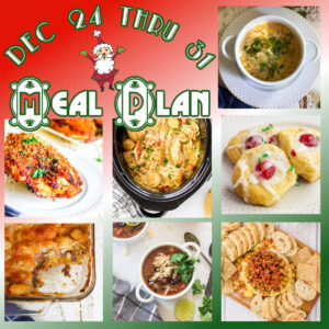 A collage of the main dishes from this meal plan.