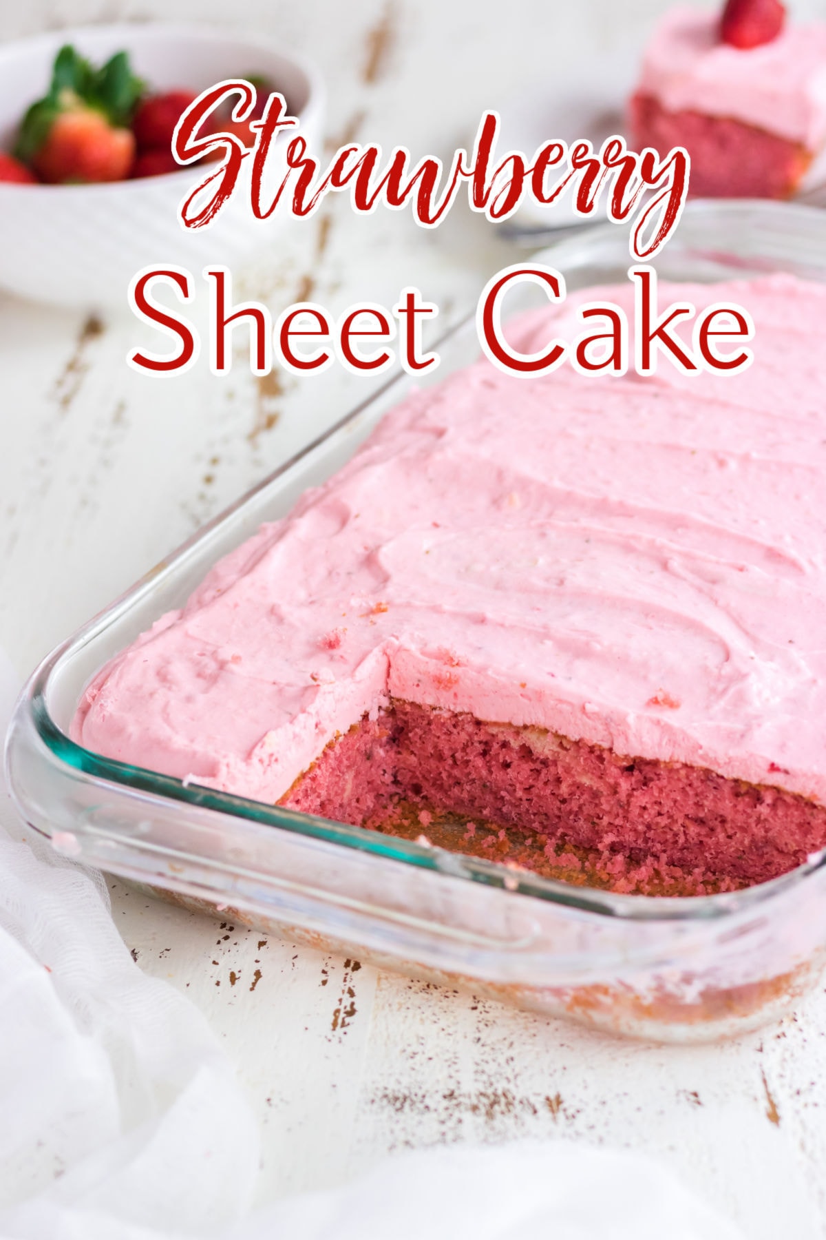 Cake with serving removed showing the thickness of the frosting and the texture of the cake.