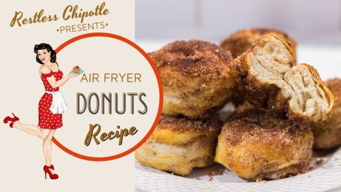 Cover for the air fryer donut video. Click to watch the video.