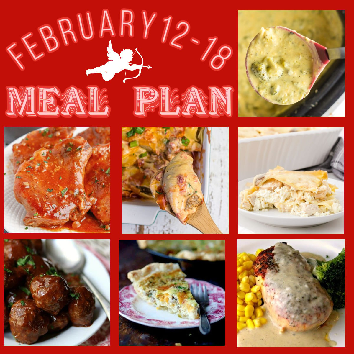 Collage of images from this week's meal plan.