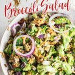 Keto broccoli salad pin.