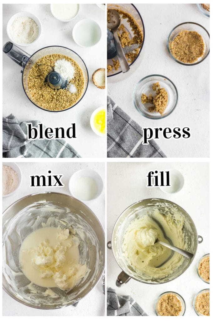 Step by step images for making this cheesecake.