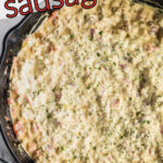 Rotel dip with text overlay for Pinterest.