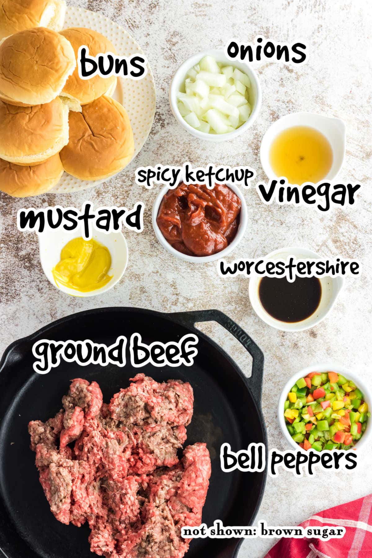 Labeled Ingredients for Sloppy Joes