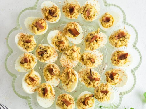 Smoky Deviled Eggs with Bacon - Taste And See