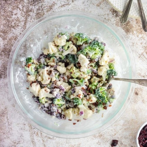 Overhead view of salad for feature image.