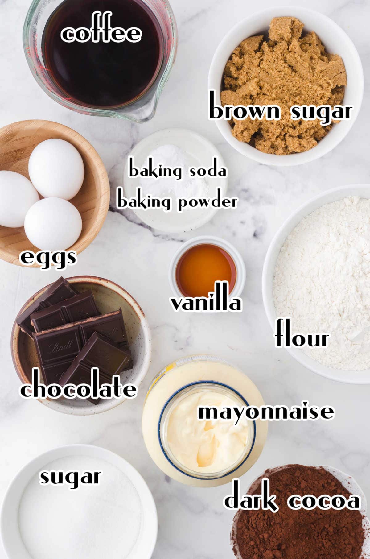 Ingredients for this cake.