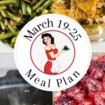 Collage for the March 19- 25 meal plan for Pinterest.