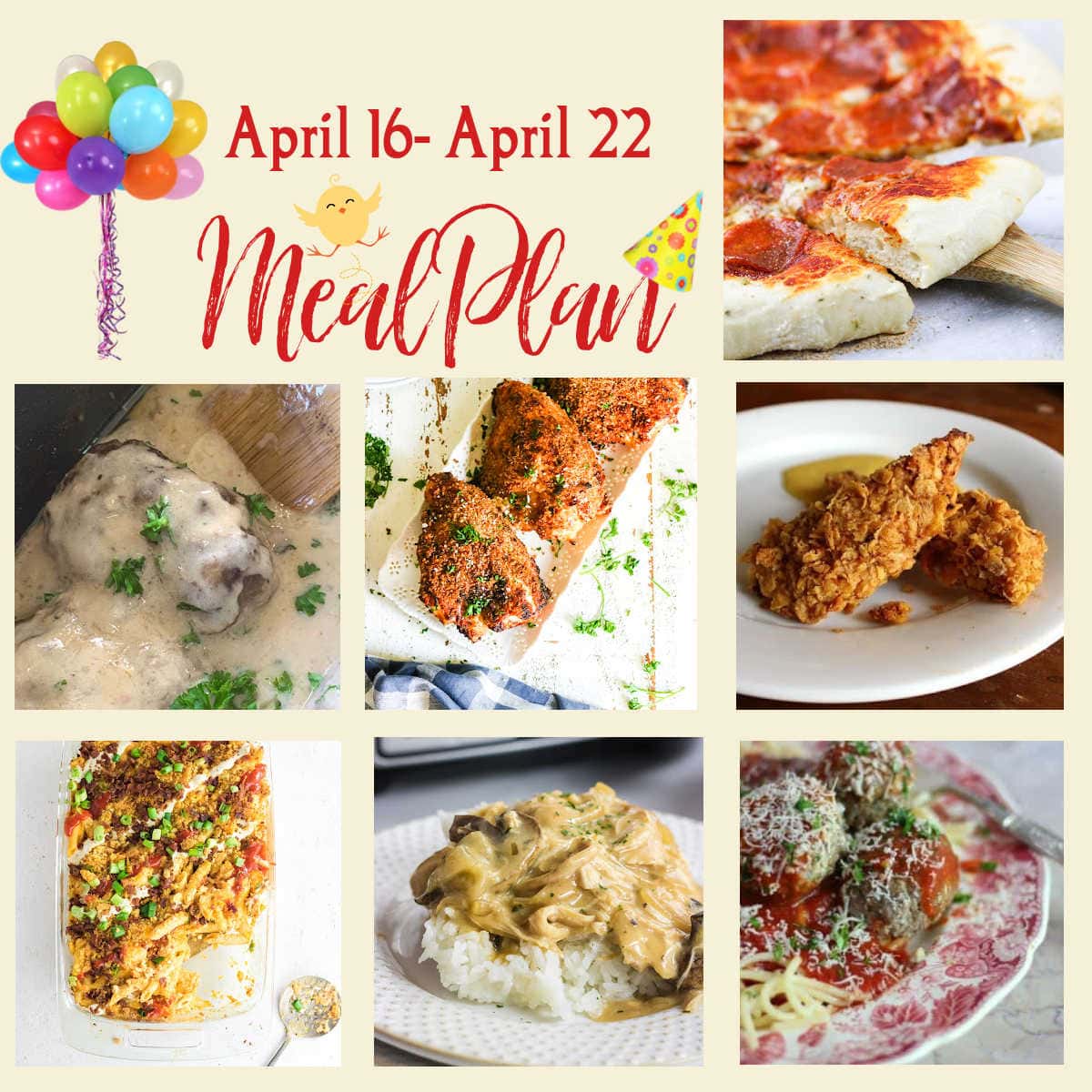 Collage of images from this meal plan.