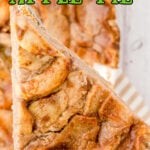 German apple pie slice with text overlay for Pinterest.