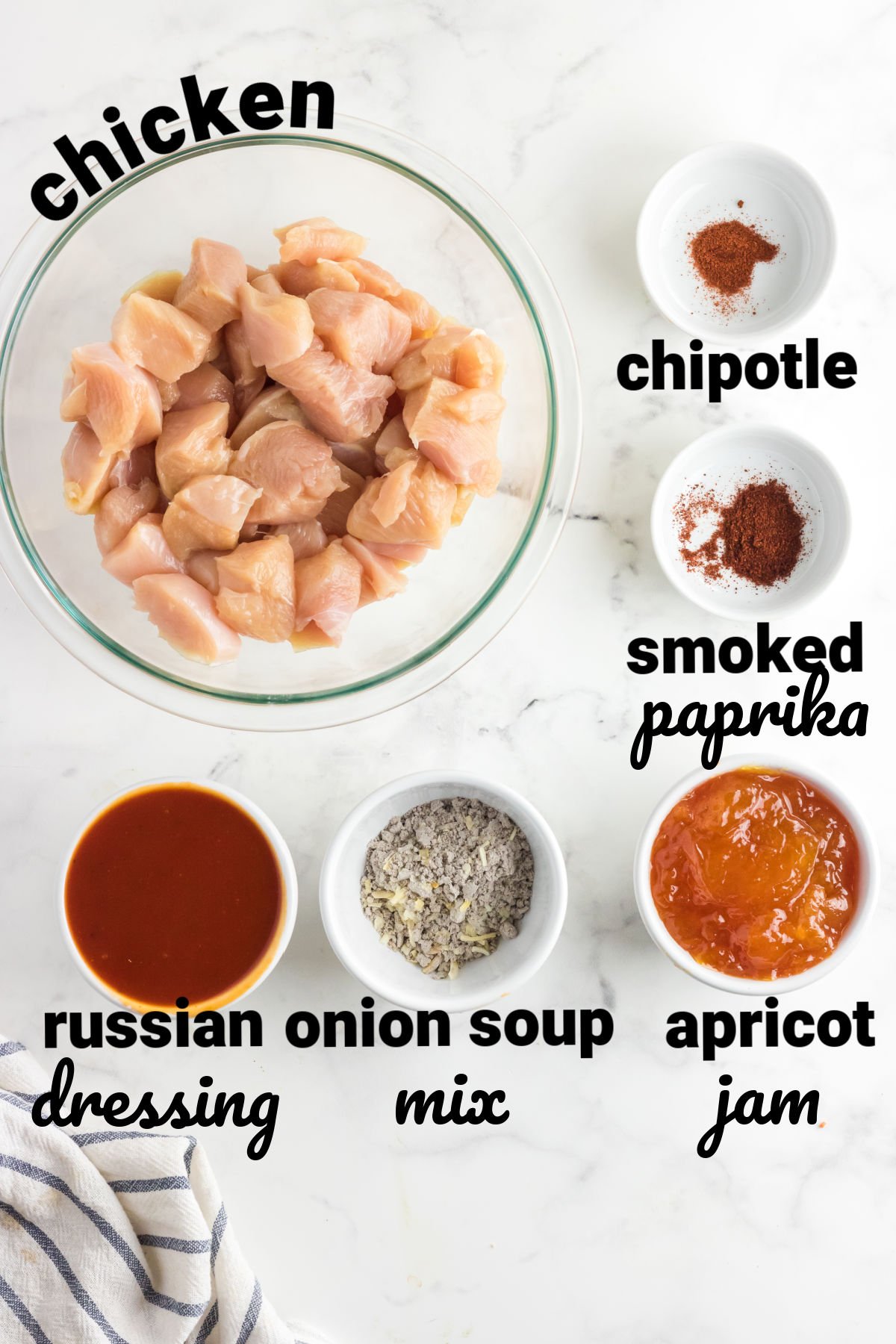 Labeled ingredients for this recipe.