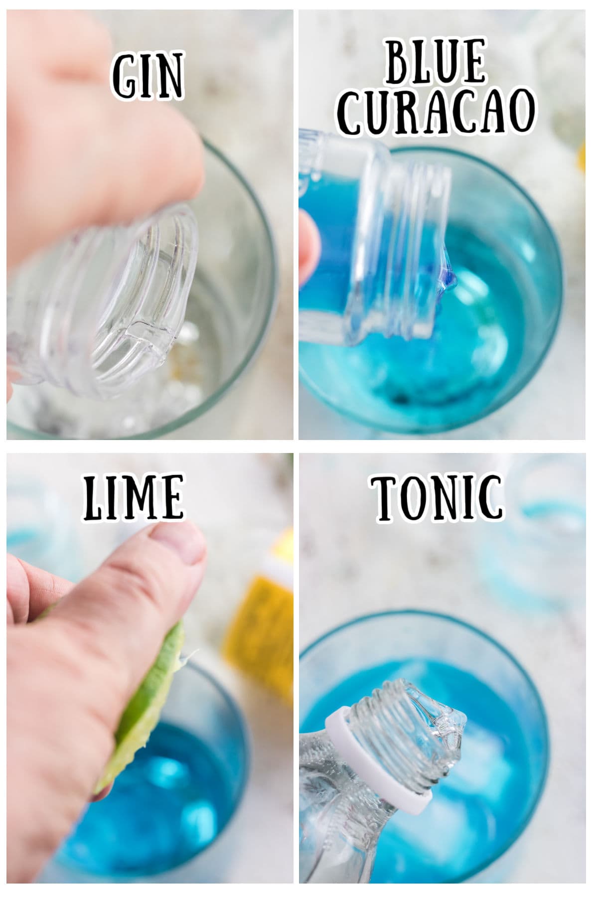 Step by step images showing how to make this gin and tonic.