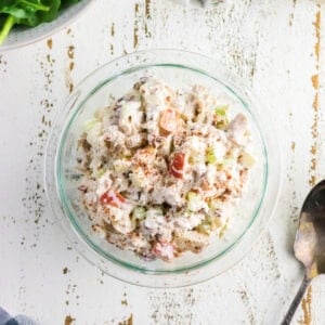 Tuna salad in a bowl.