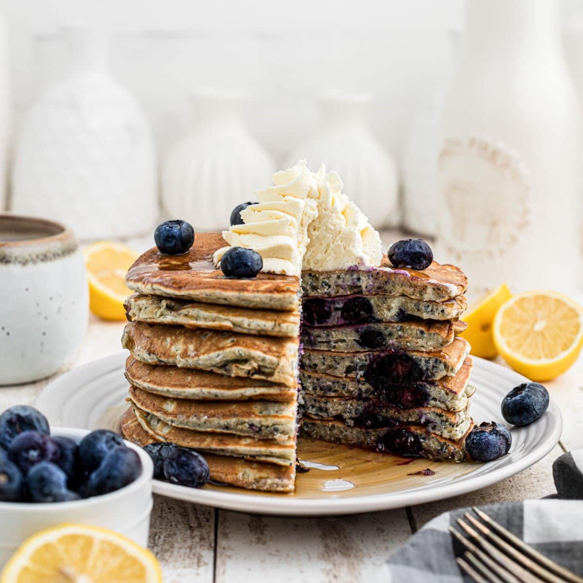 Feature image for blueberry pancakes.