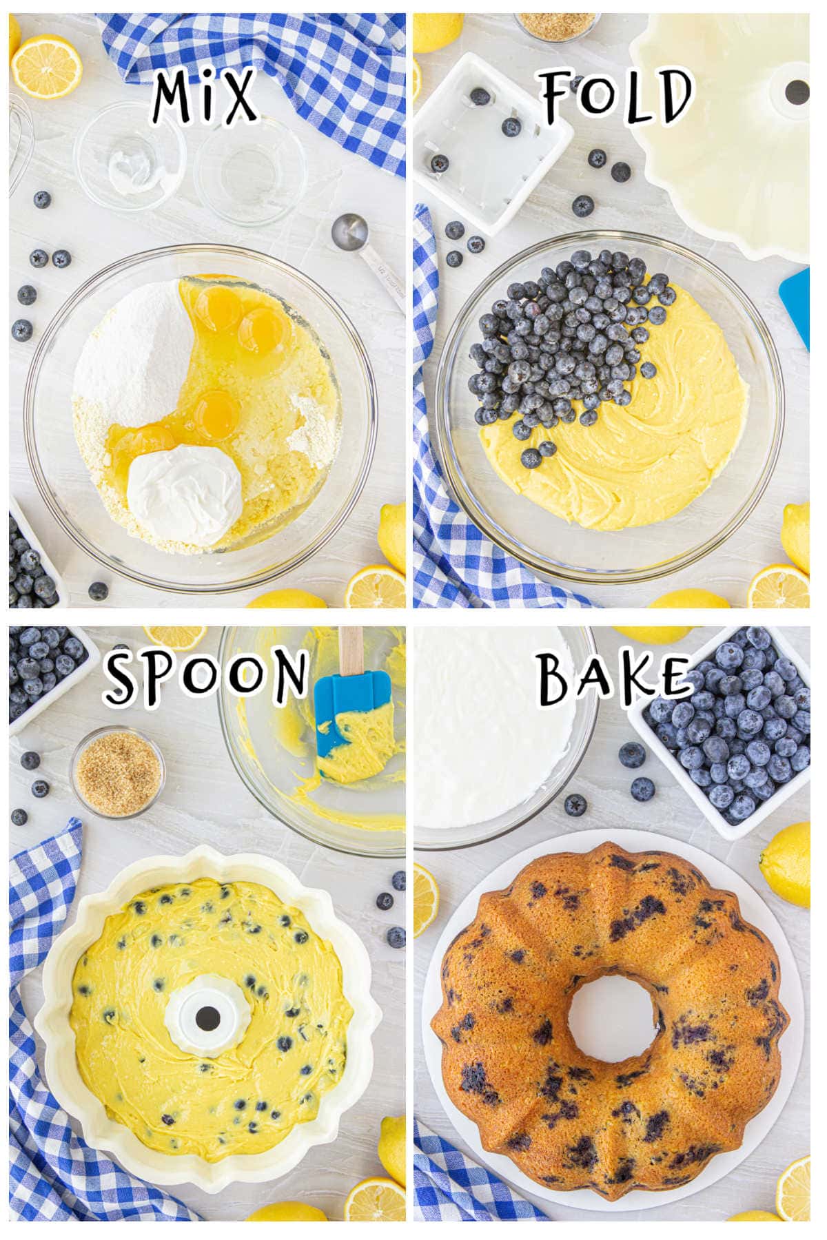 Step by step images for making this cake.