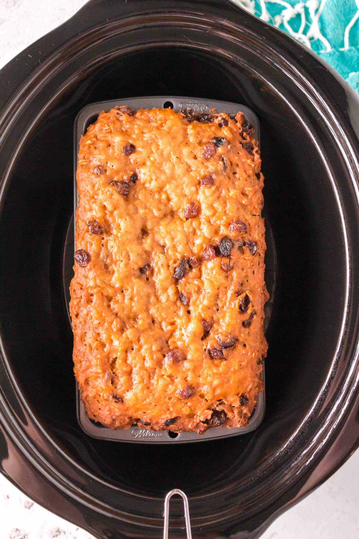 Finished loaf in the slow cooker.