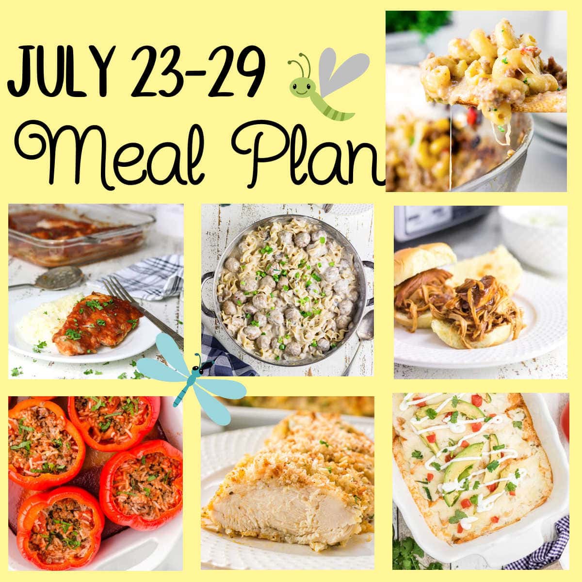 Title image for the July 23-29 meal plan.