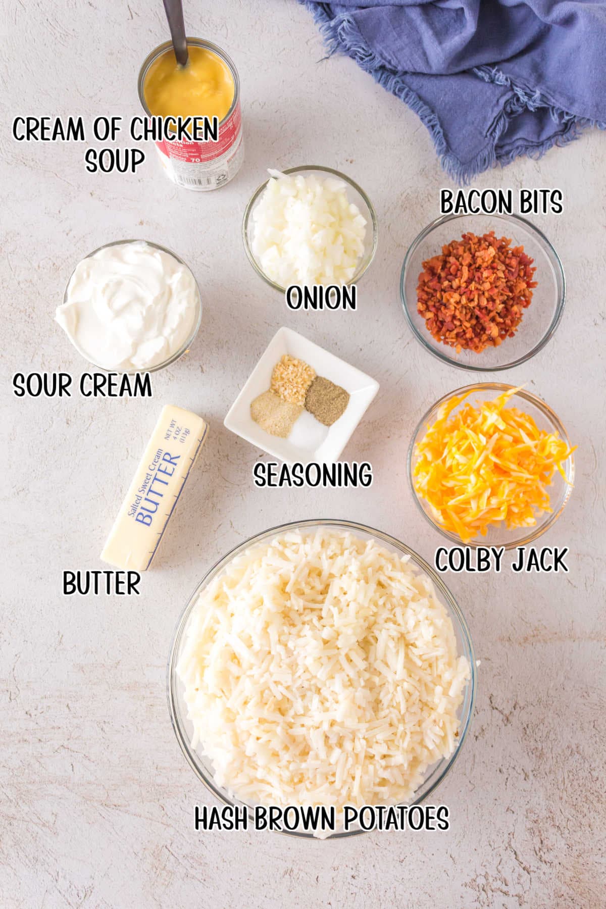 Labeled ingredients for this recipe.