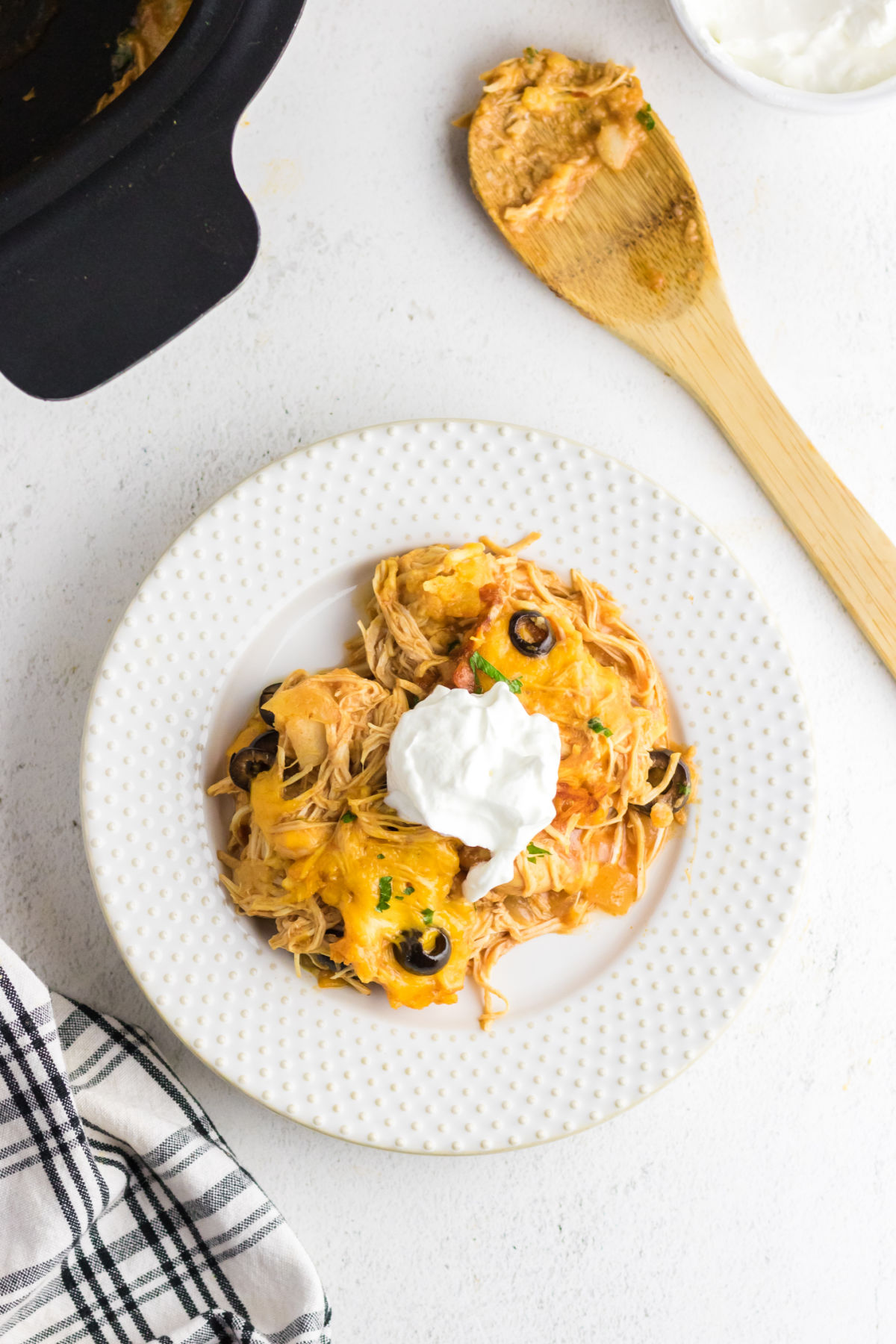 Crockpot Chicken Enchilada Casserole - Restless Chipotle