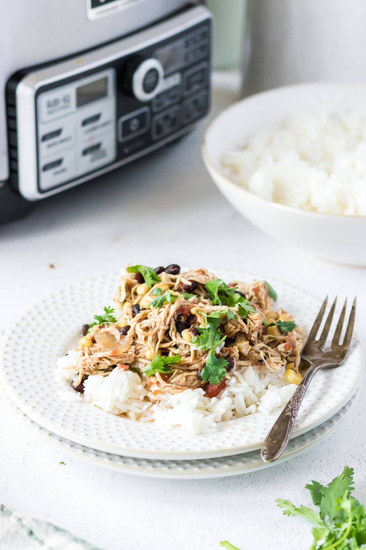 Finished recipe on a white plate.