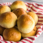 Finished rolls in a basket.