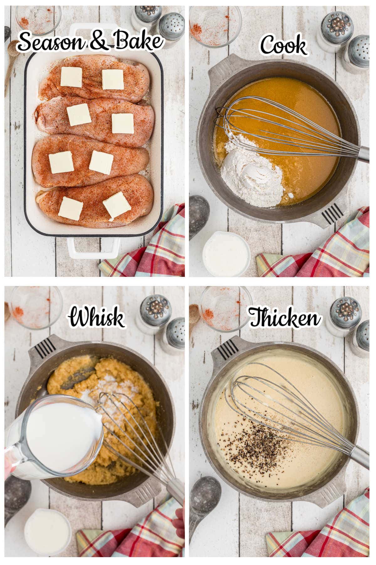 Collage of images showing how to make this recipe.