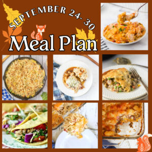 Collage of images from this week's meal plan.