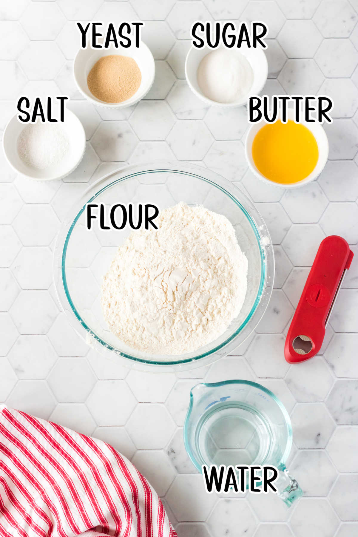 Ingredients list for Batter Bread labeled.