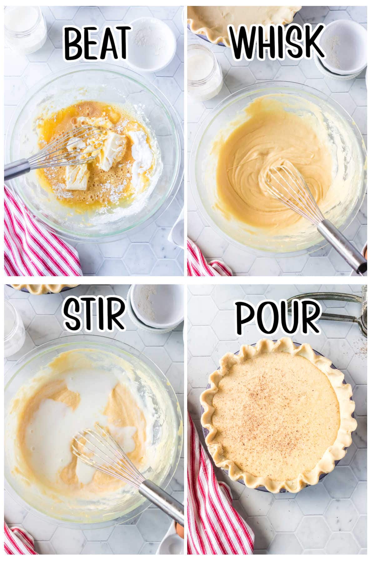 Southern buttermilk pie step by step instructions.