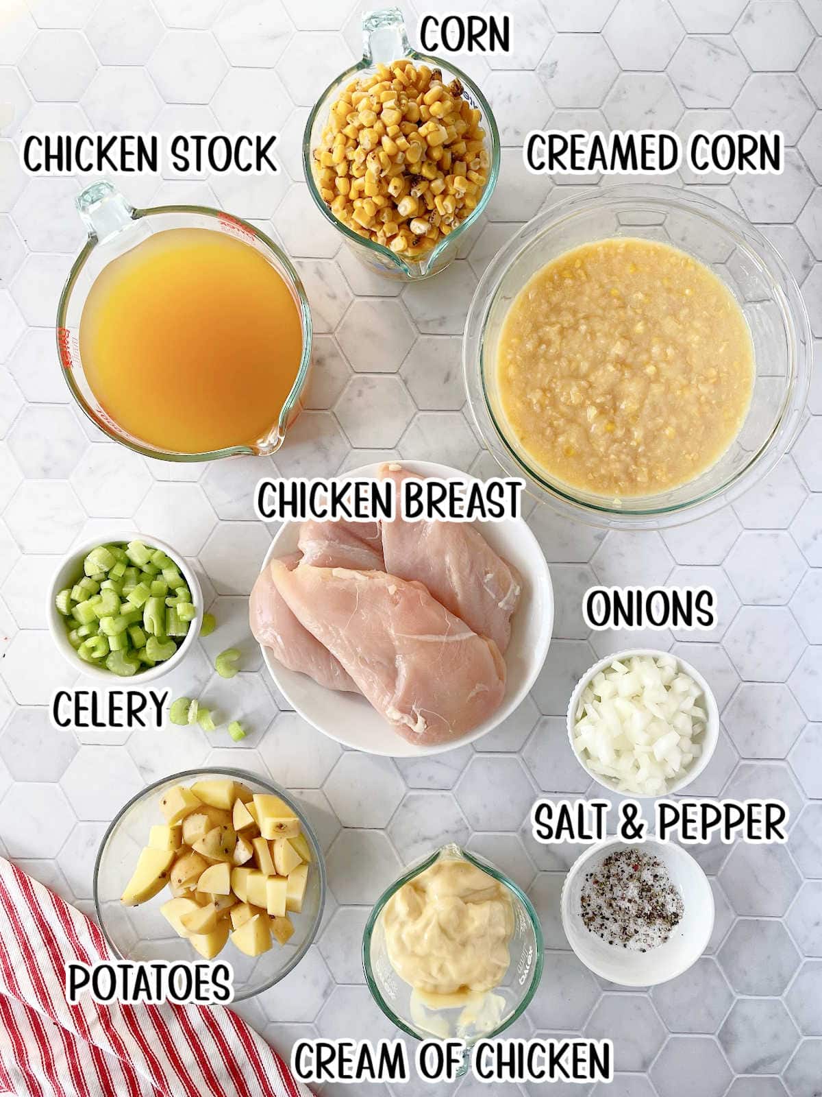 Labeled ingredients for this recipe.