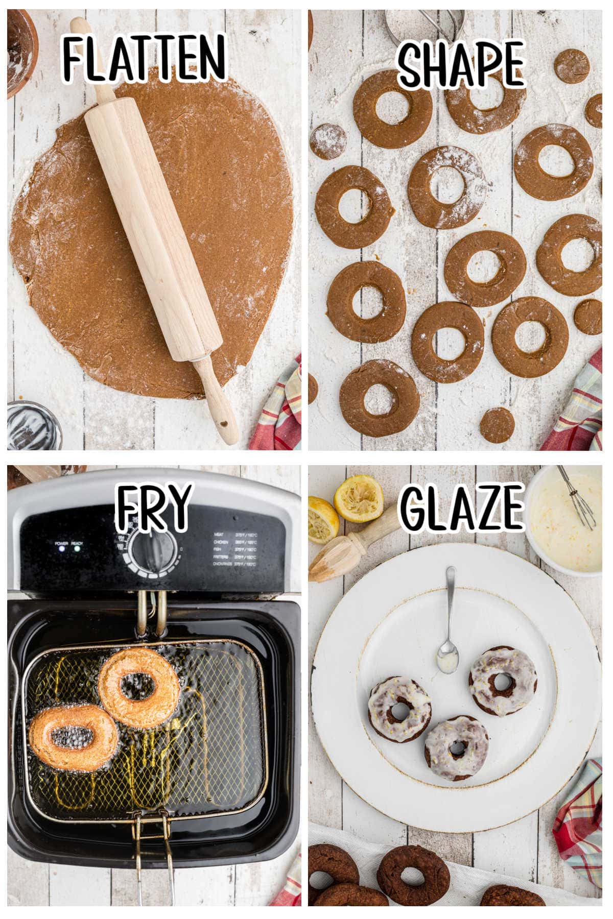 Gingerbread Donuts step by step instructions.