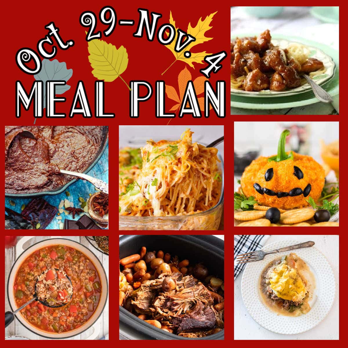 Collage for this week's meal plan.