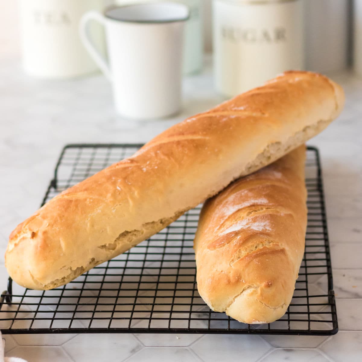 light wheat flour baguette, baked goods for cooking with bread