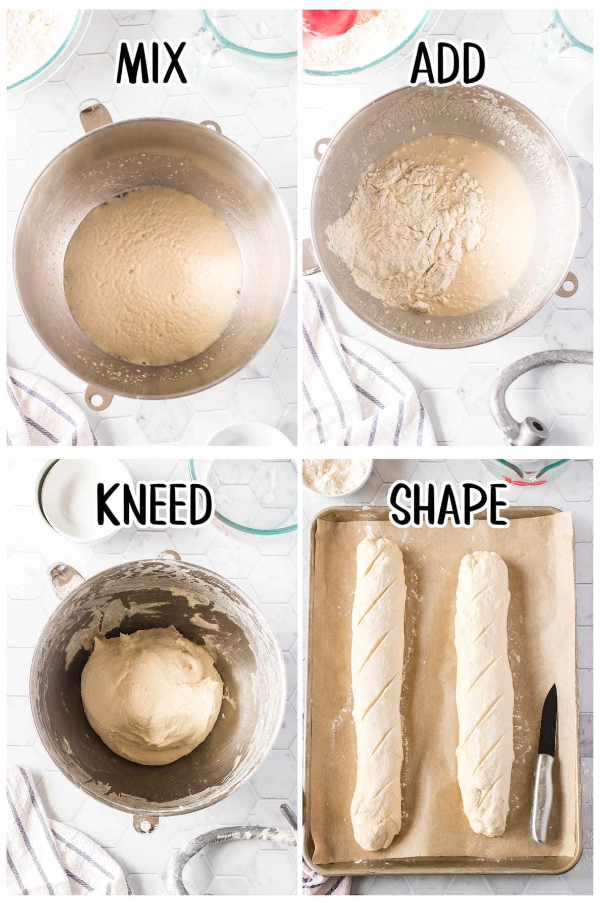 30 minute baguette step by step instructions.