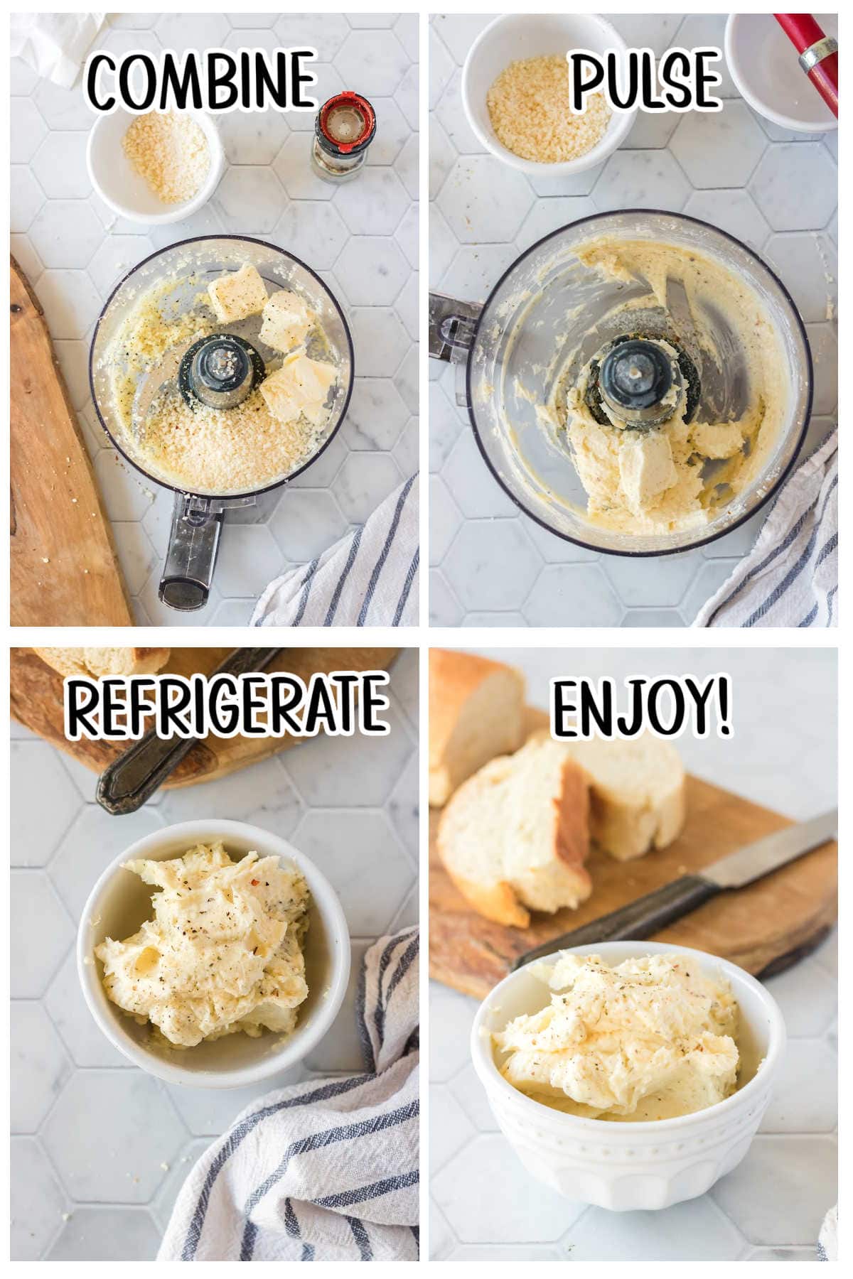Step by step instructions for garlic butter.