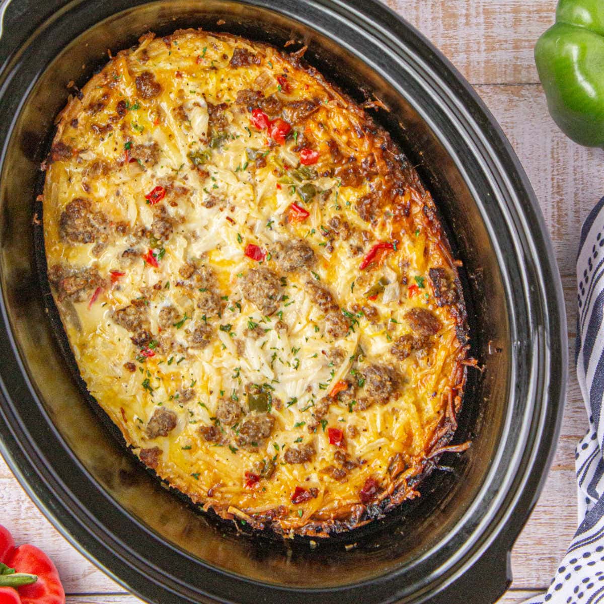 Overnight Crockpot Christmas Breakfast Casserole - Restless Chipotle