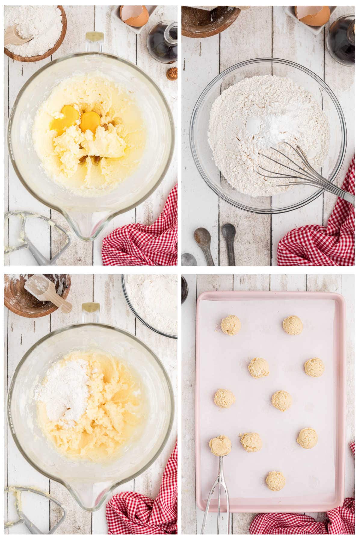 Step by step images showing how to make these sugar cookies.