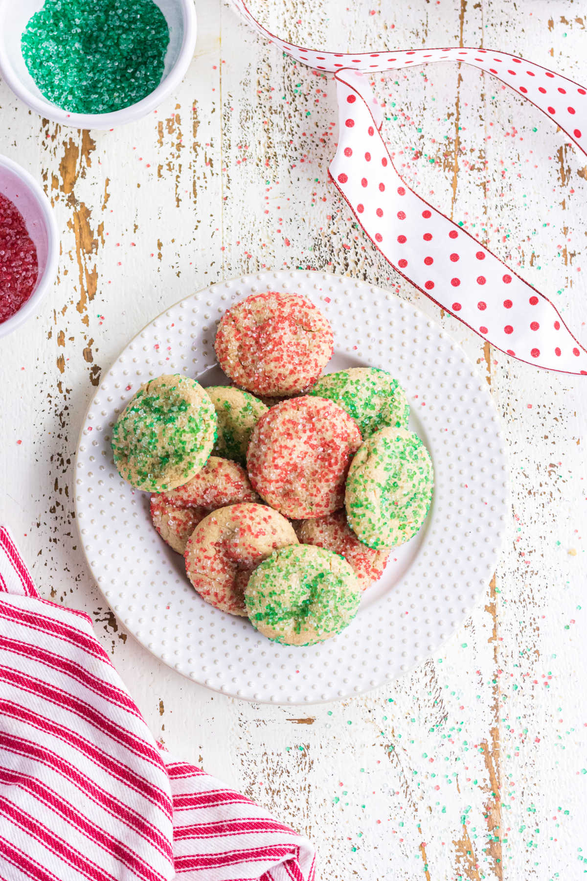 A plate of cookies on a table.